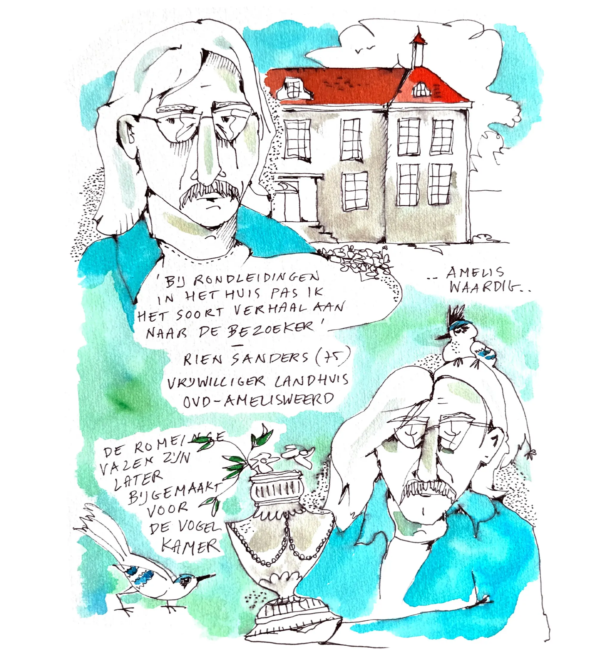 Mensen bij landhuis Amelisweerd